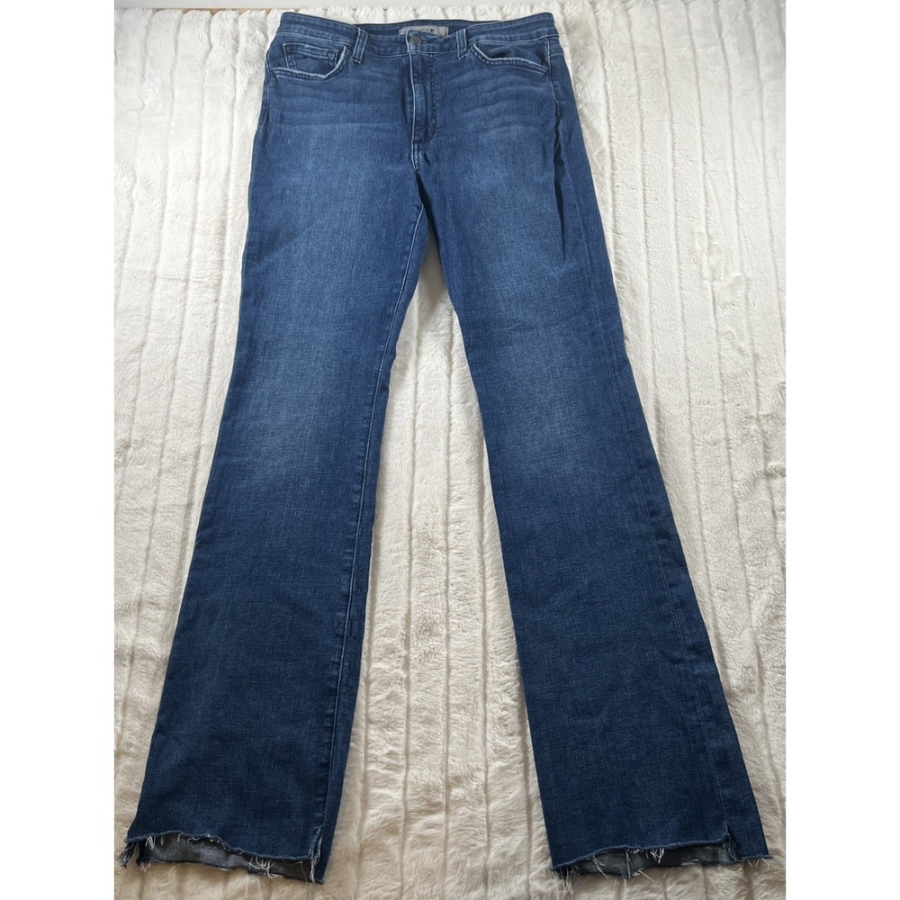 Joe's Jeans Women's Giovanna Bootcut Jeans Size 31 Blue Dark Wash Frayed Cutoff